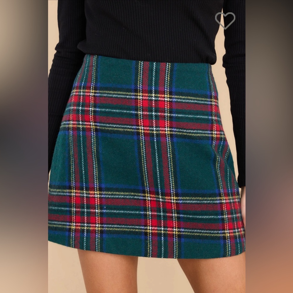 COPY - Green Plaid Christmas Miniskirt